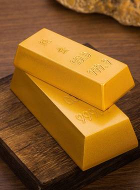 实心黄铜元宝金砖仿真道具金条纯黄铜摆件大号家居摆设工艺品礼品