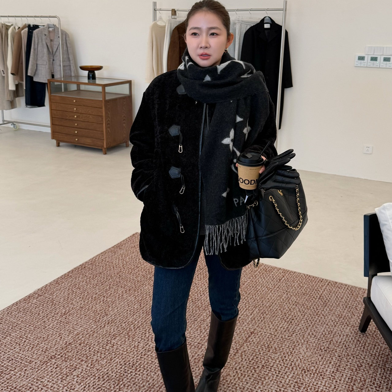 WIDELIA秋冬新款韩版宽松显瘦百搭休闲气质外套女823625