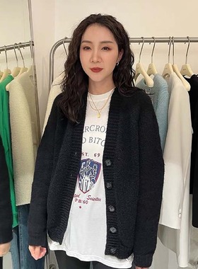 WIDELIA早秋慵懒风针织宽松百搭气质针织开衫女22721