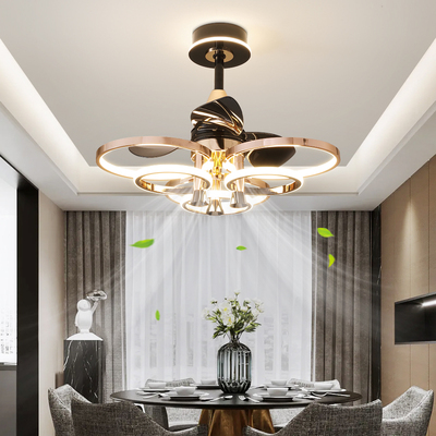 餐厅风扇灯现代轻奢客厅卧室吊扇灯家用智能饭厅餐桌变频风扇吊灯