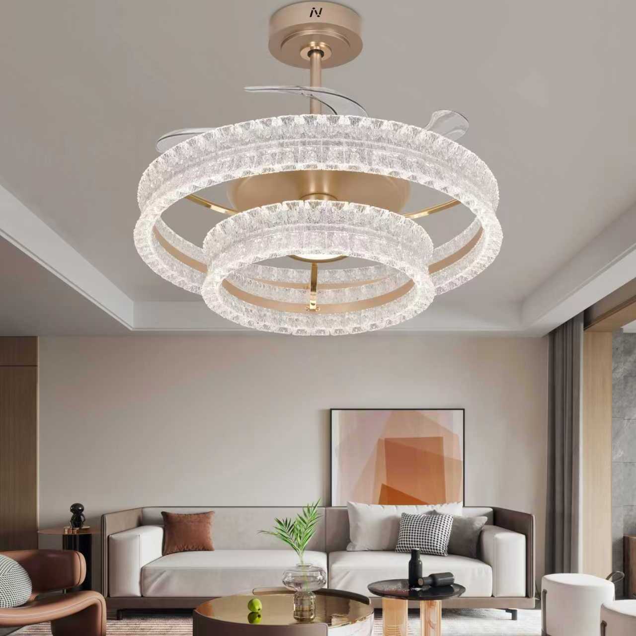 智能护眼客厅风扇灯高级感静音