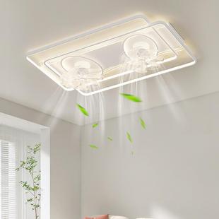 客厅风扇灯现代简约大气大厅灯带电风扇一体智能全屋吸顶风扇灯具