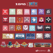 ZOMO官方航海王正版 金属键帽全套适用客制化机械电竞游戏键盘透光