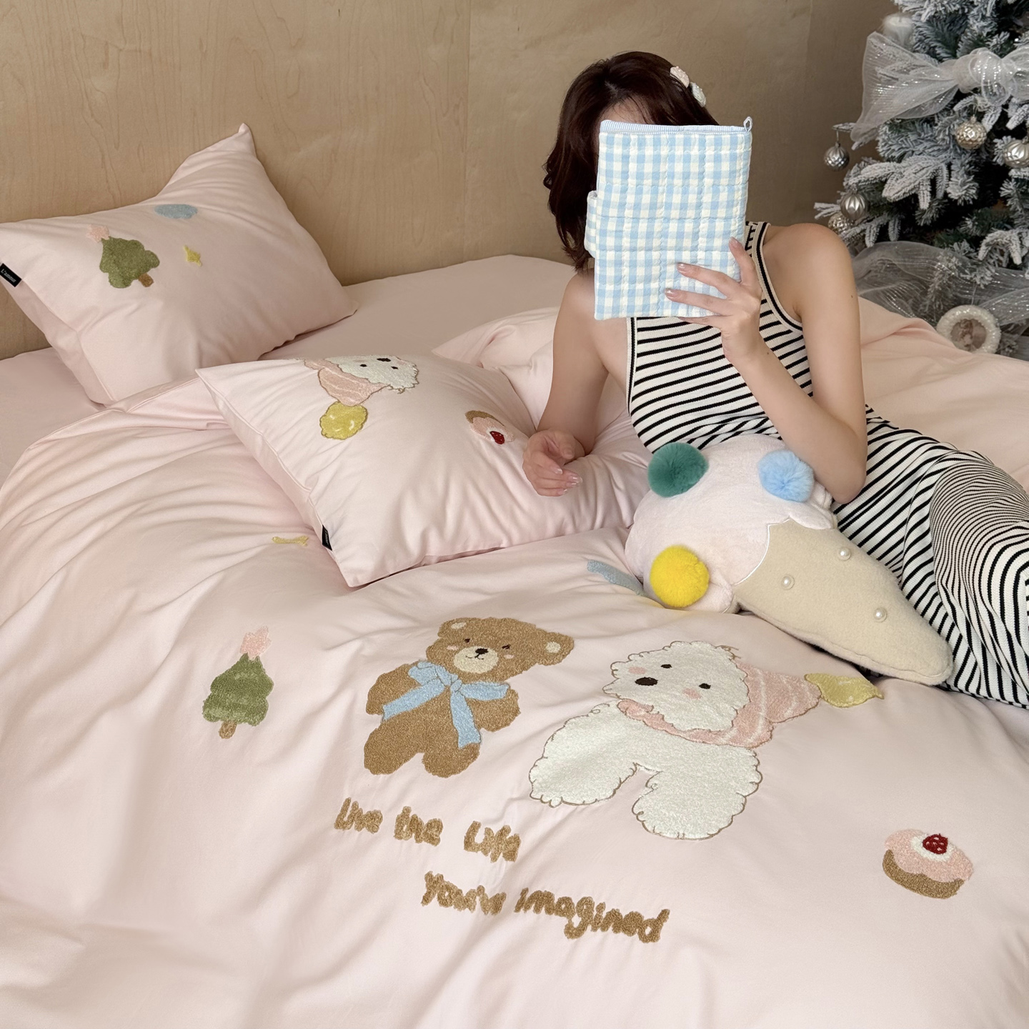 全棉磨毛毛巾绣四件套