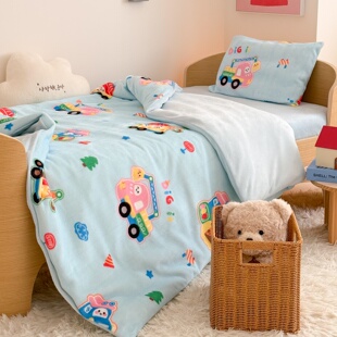 ROLAND LIVE儿童卡通加厚牛奶绒三件套幼儿园卡爱秋冬保暖三件套