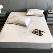 罗兰家纺高端夏季 A类1200D冰丝凉席床笠款 席子空调软席防滑可折叠