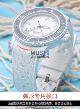 沐时替换SWATCH&宝珀联名款五大洋22MM南大洋格纹手表带风暴洋