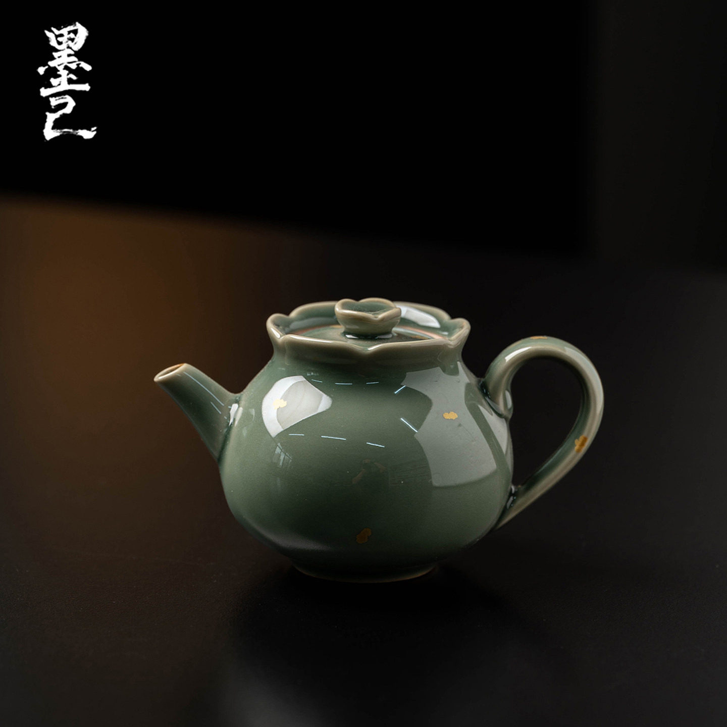 年轻人泡茶壶一人饮个人专用复古功夫壶越窑青瓷撒金念露壶高颜值图片