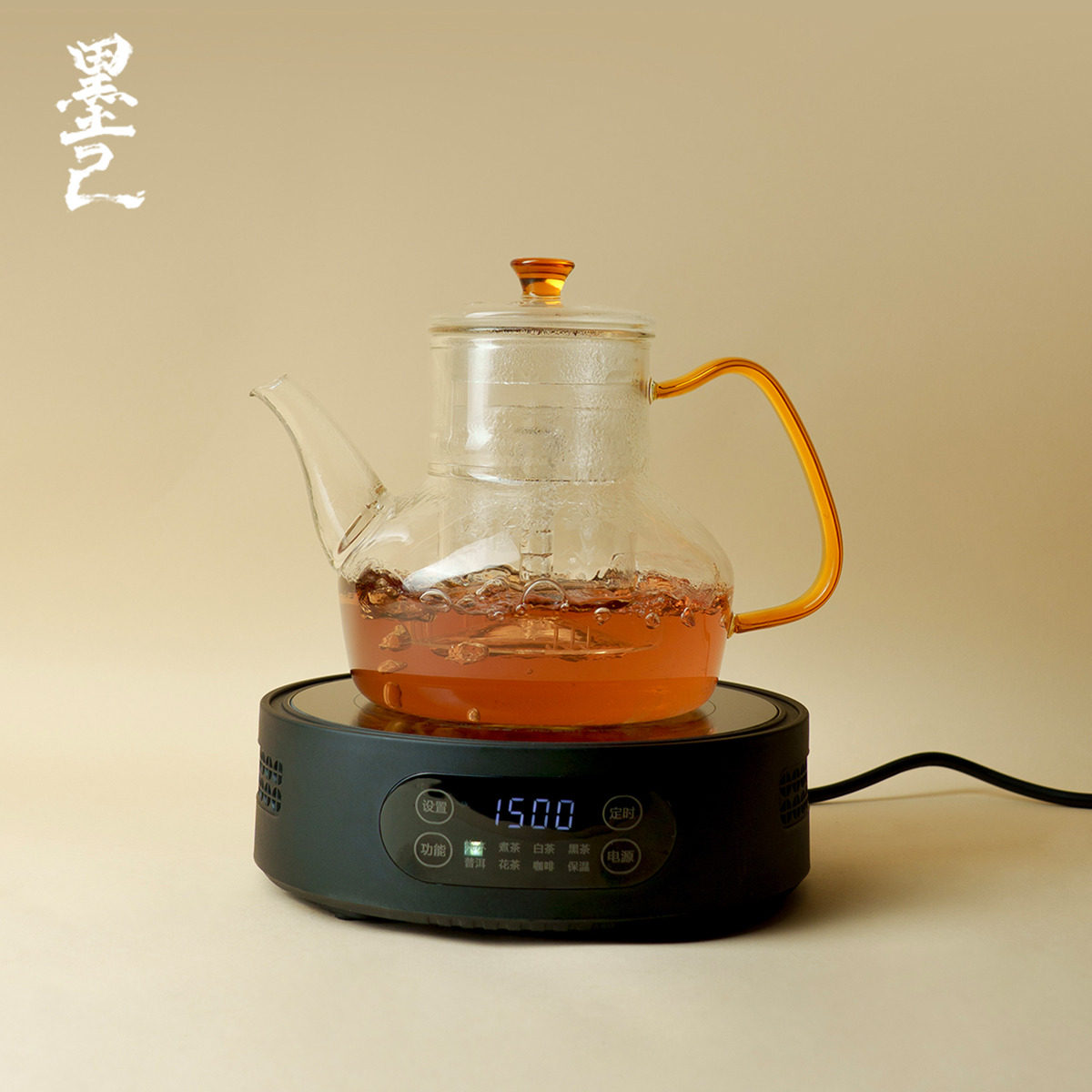 墨己宫灯手执壶黑米电陶炉煮茶套装家用烧水泡茶保温加厚加热墨己