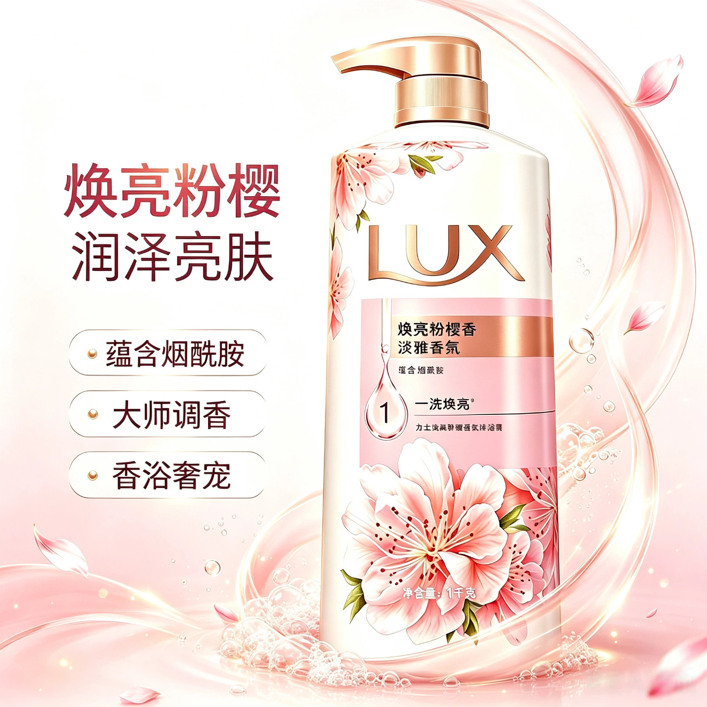 【力士】沐浴露焕亮粉樱官方正品