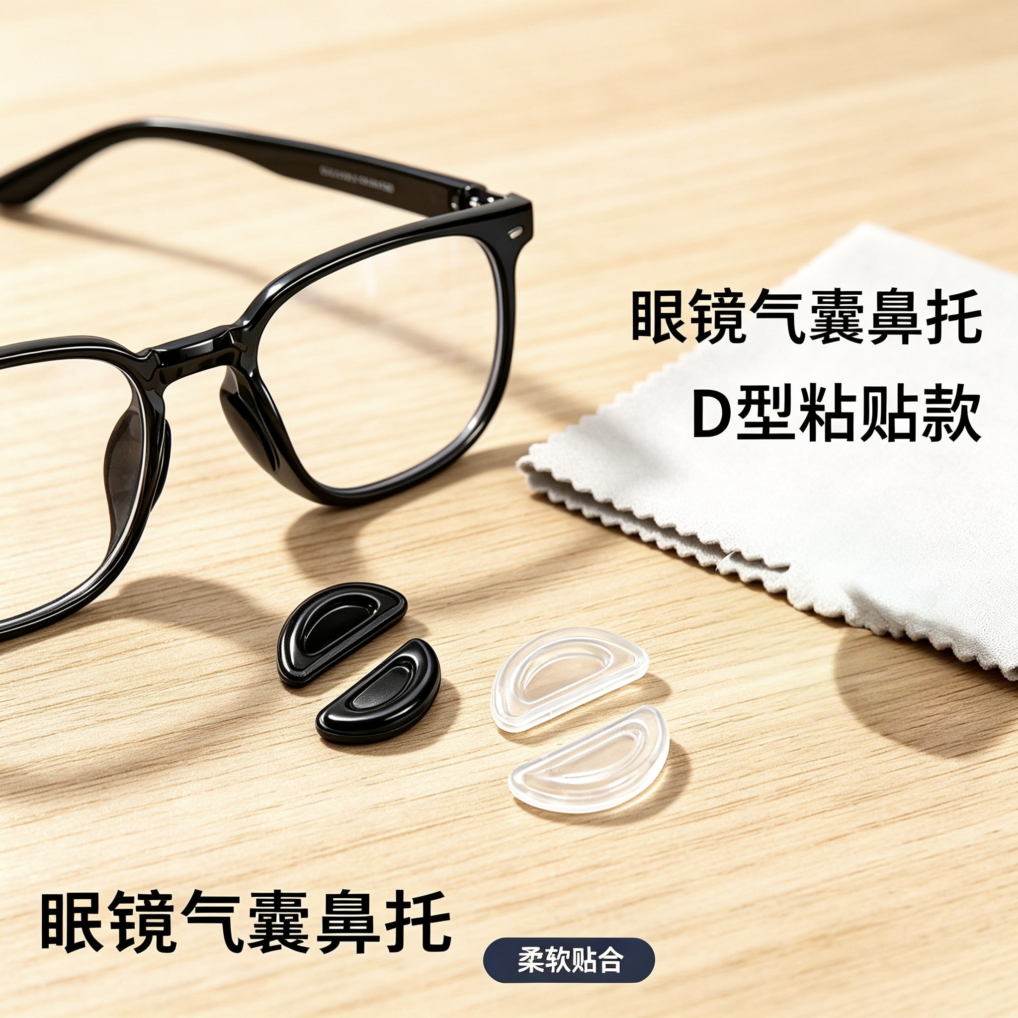 防滑神器气囊鼻托眼镜贴片硅胶增高鼻垫眼睛配件鼻贴板材框鼻梁