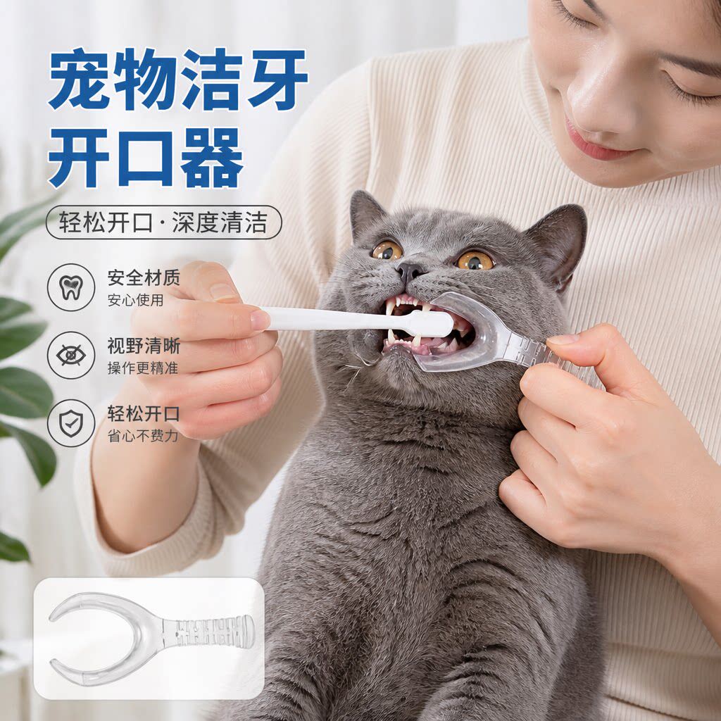 狗狗刷牙辅助器小狗扩嘴开口器小型犬阔嘴扩牙器宠物洗牙齿撑嘴器