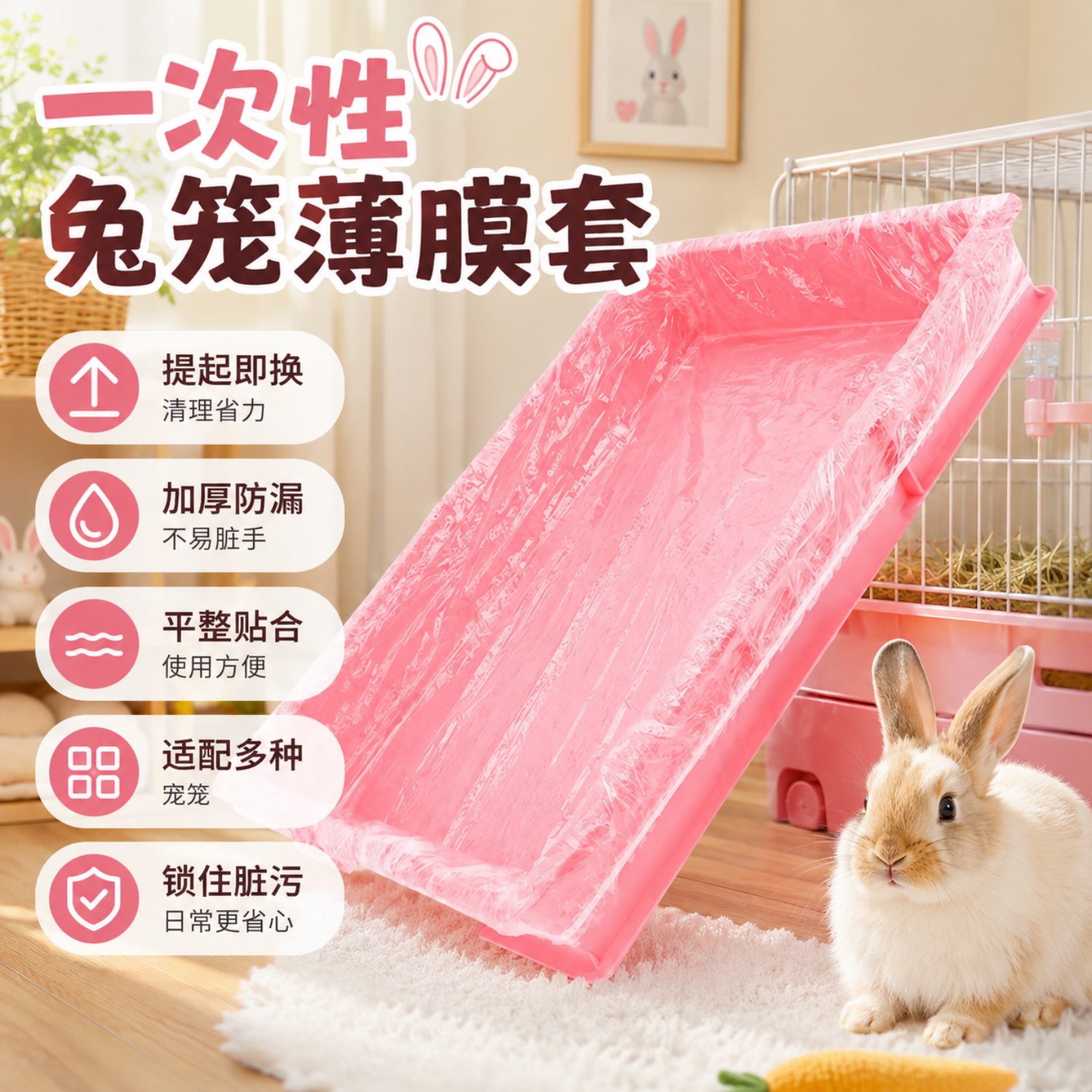 宠物厕所清洁袋加厚松紧薄膜套接尿垫粪便托盘塑料袋兔狗鸟猫铲屎