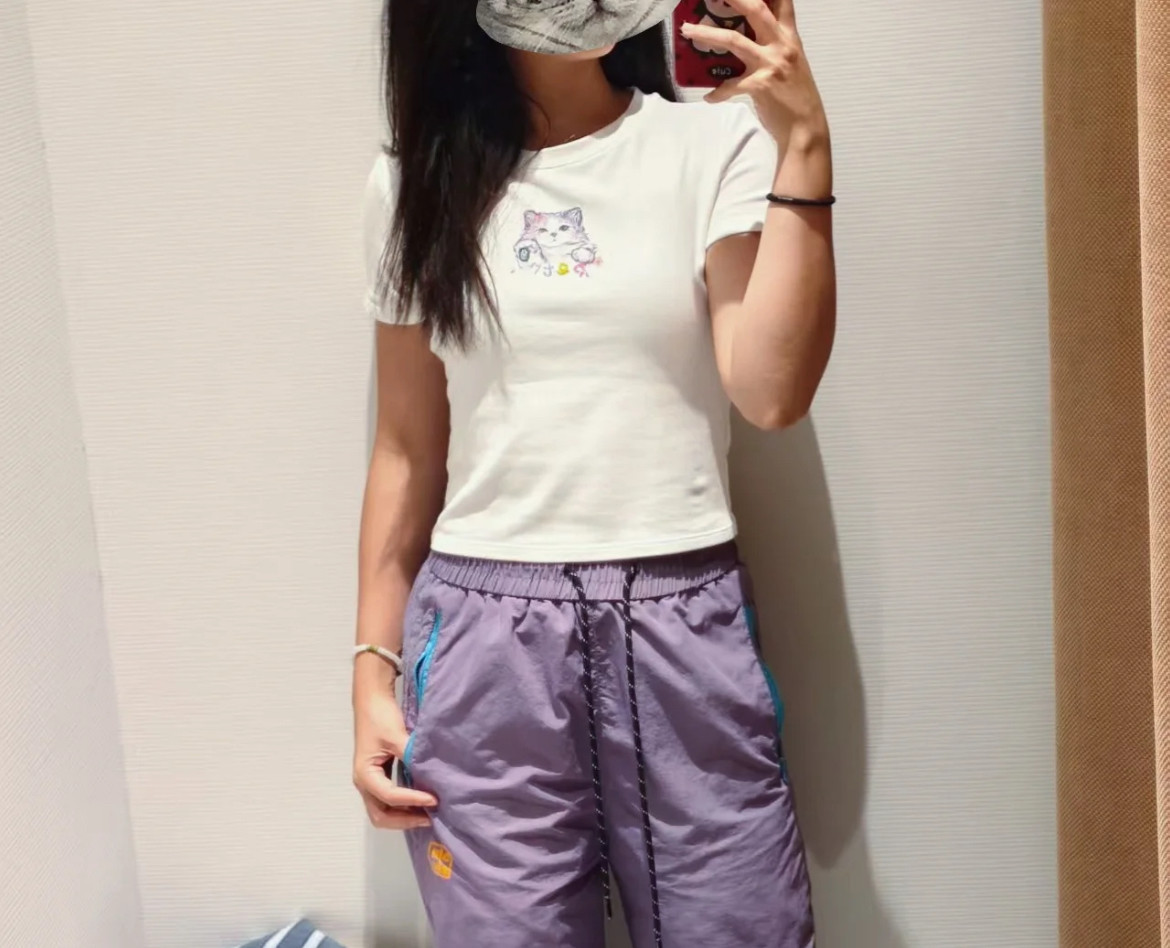 insT恤女2025秋季新款女装休闲趣味萌宠印花修身短袖T恤