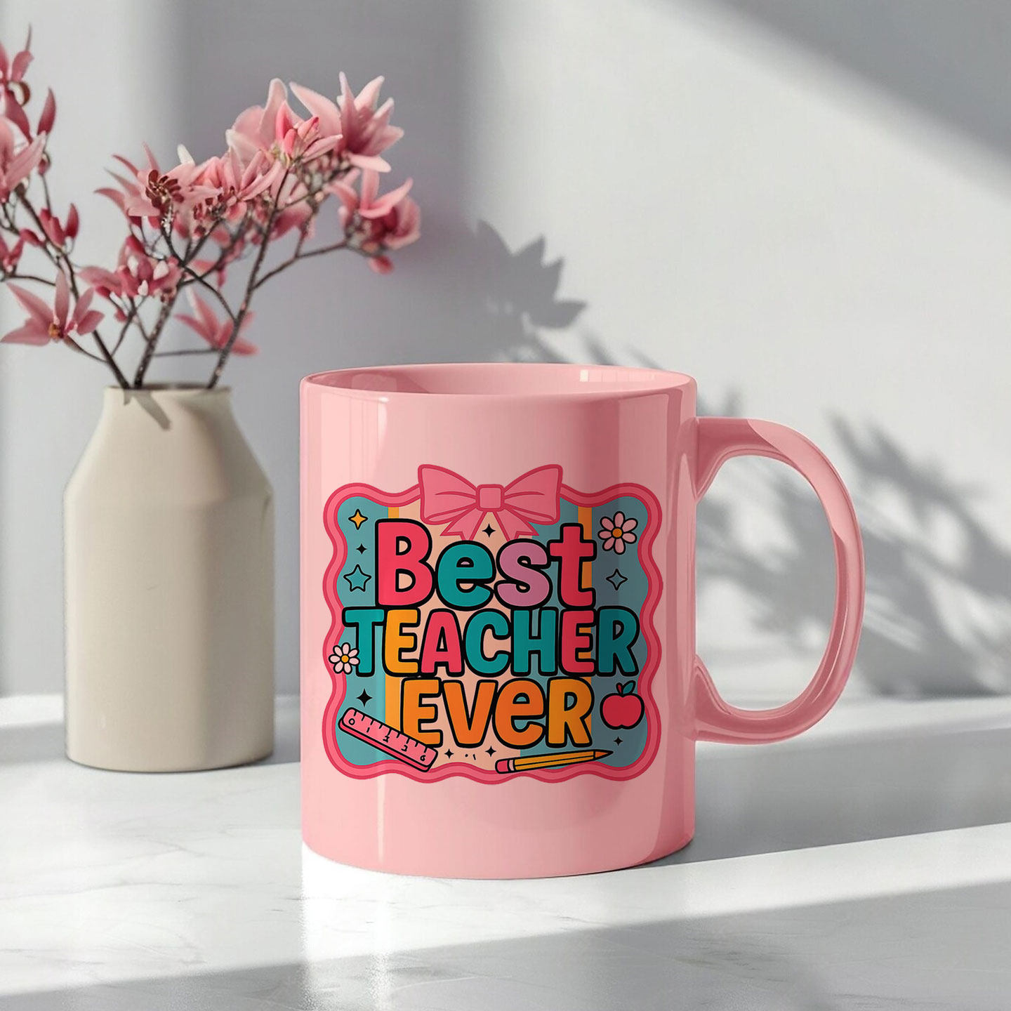 2025新款高颜值水杯子送老师礼物教师节纪念品创意可爱陶瓷马克杯