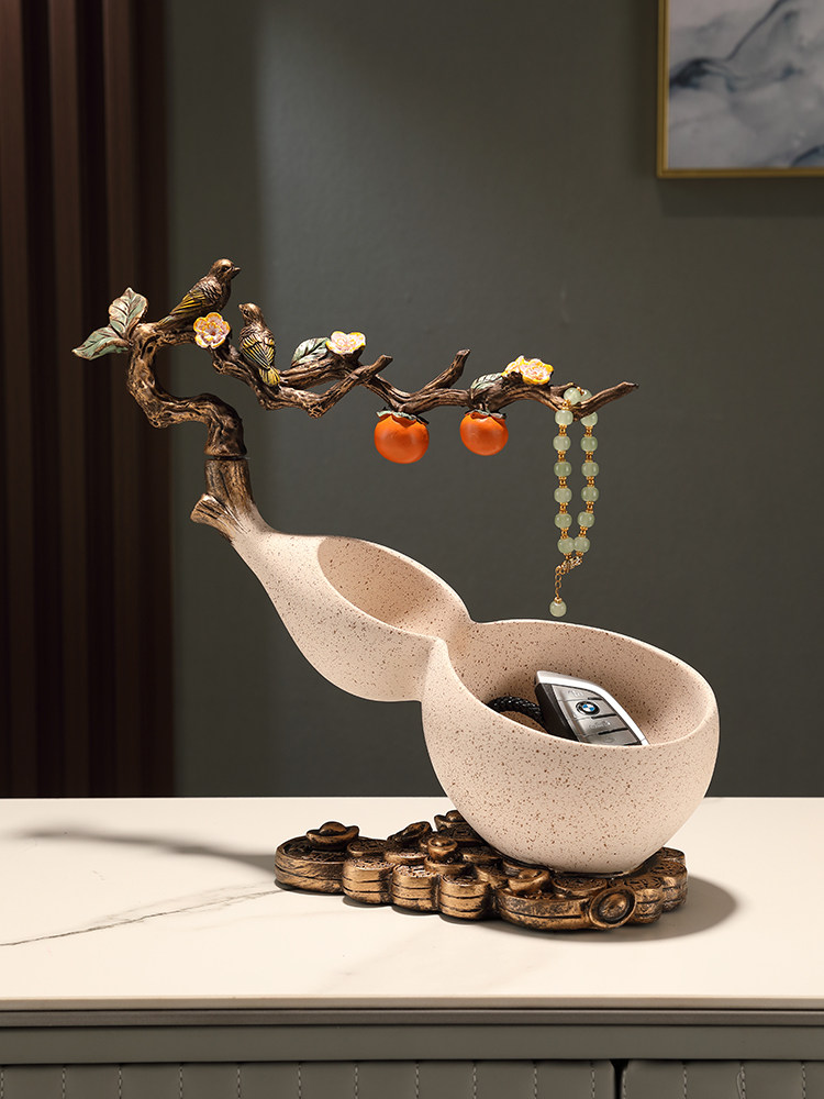 入户玄关放钥匙收纳盒葫芦寓意好的摆件中式高档客厅电视柜装饰品