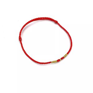 【巴依粉丝节-安伯曼】安伯曼18K金豆豆红绳手链手工