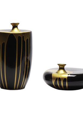 新中式风轻奢手绘陶瓷插花器摆件