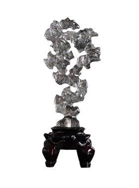 新中式风太湖木底座摆设品假山