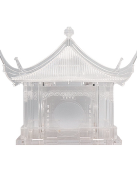 新中式风亚克力古建筑茶室摆件