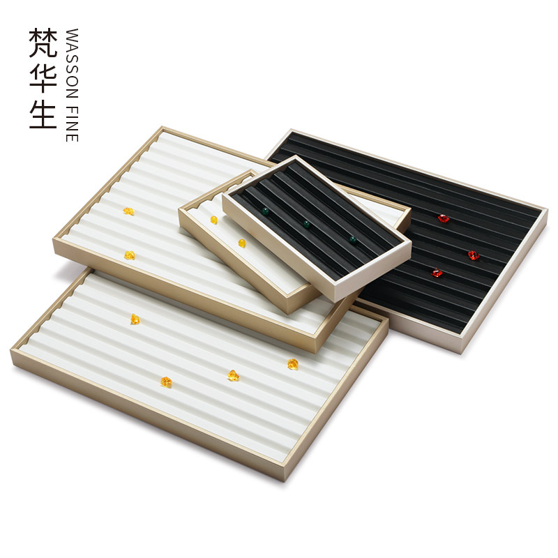 梵华生裸钻彩宝玉石展示托盘首饰陈列盘子天珠展示道具裸石看货盘