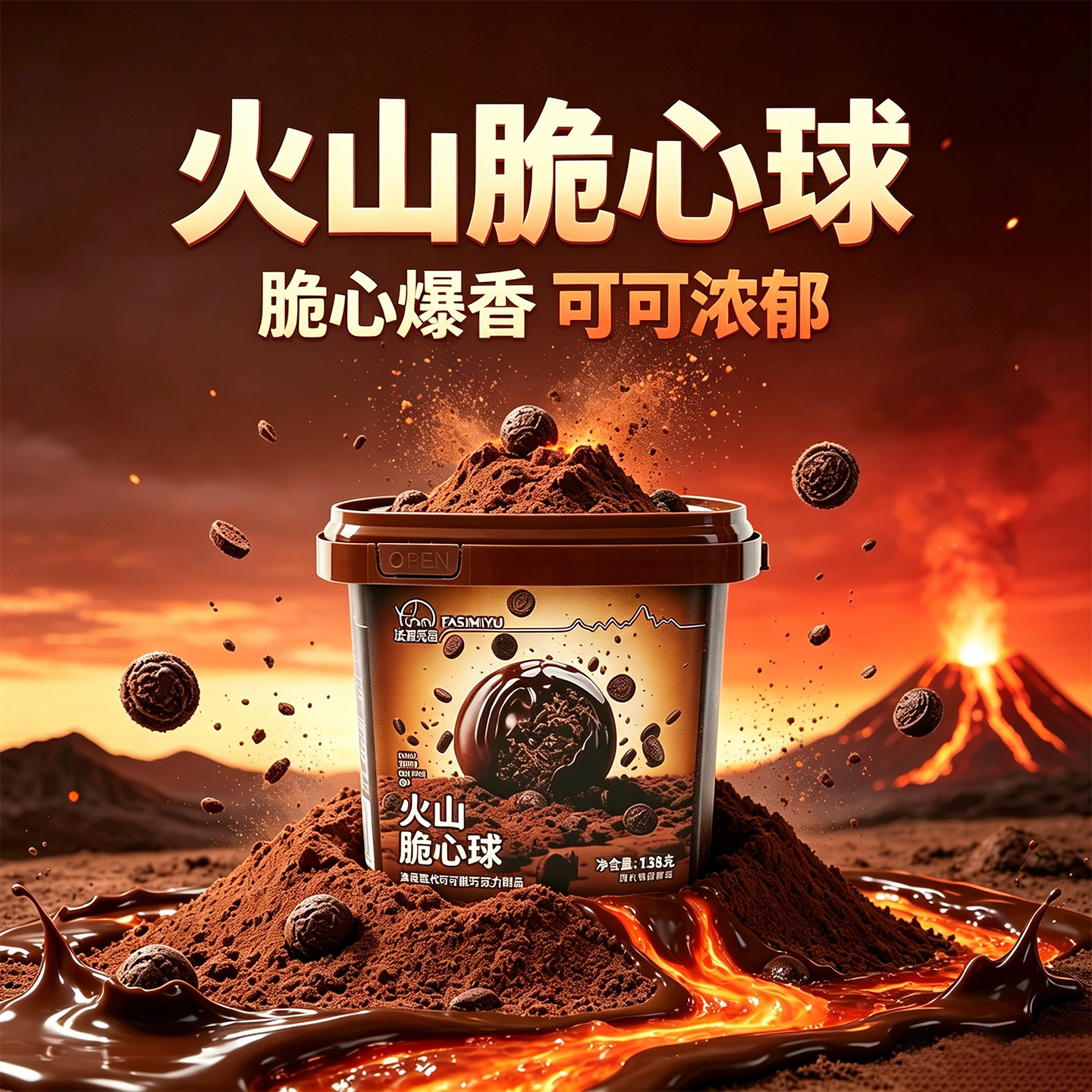 法思觅语冰山巧克力球曲奇夹心奥奥饼干碎脆心球零食（代可可脂）