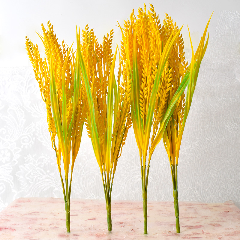 仿真水稻谷禾苗塑料假花稻穗直播间儿童插秧表演户外场地装饰道具