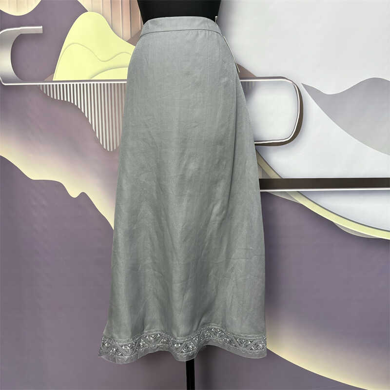 高腰桑蚕丝双层诗梦家长款气质