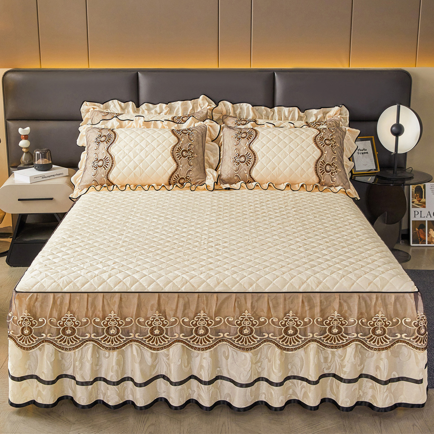 2025新款秋冬保暖夹棉天鹅绒床裙三件套加厚防滑床单防尘床罩单件,床上用品,床裙,淘宝优惠券,粉丝福利购,淘宝优惠卷