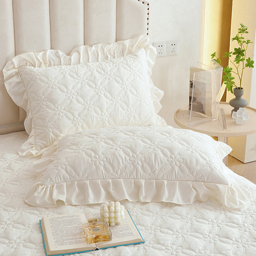 a类母婴级大豆夹棉绗缝花边枕套