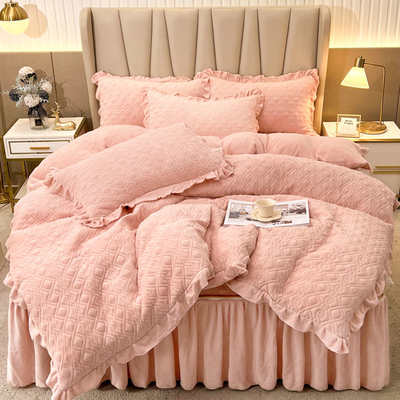 高级感加厚保暖可裸睡珊瑚绒被套单件冬季蜜桃牛奶双面绒公主被罩