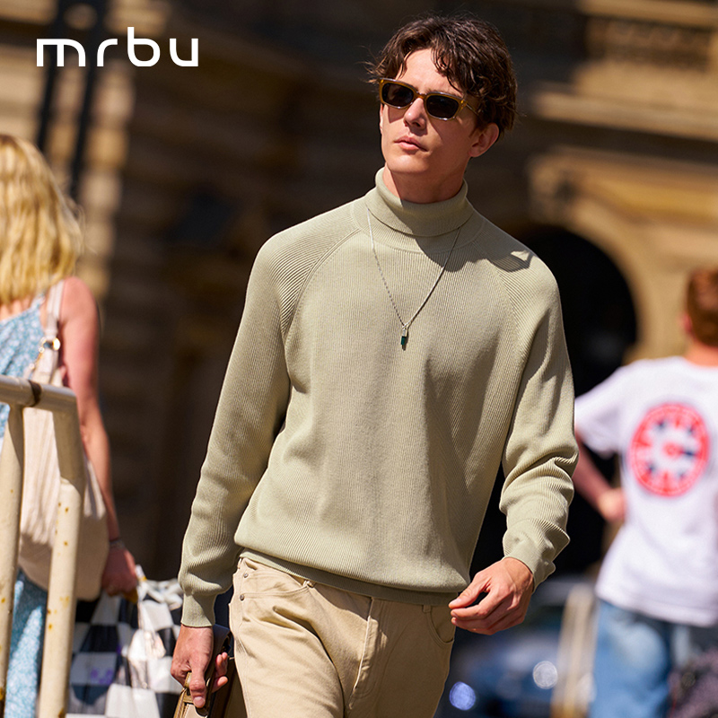 MrBu布先生长袖毛衣男士新款高领
