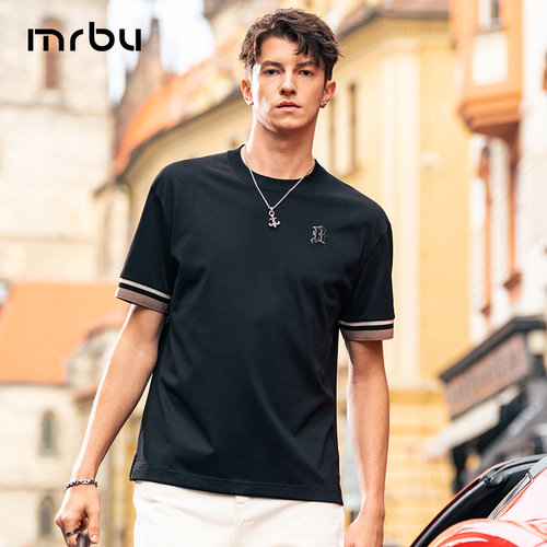 MrBu布先生廓形圆领短袖男t恤