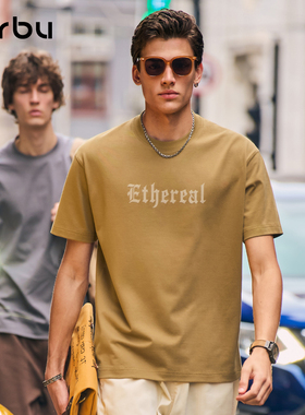 MrBu布先生重磅廓形字母印花短袖夏季透气纯棉T恤男GT01805