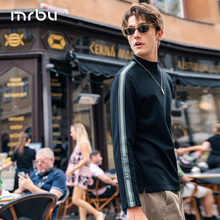 MrBu布先生热胆长袖男款针织打底T恤衫条纹小高领秋冬上衣KT15768