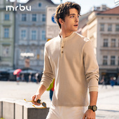 卫衣男款 MrBu布先生长袖 T恤亨利领休闲时尚 秋冬正肩上衣KT15656