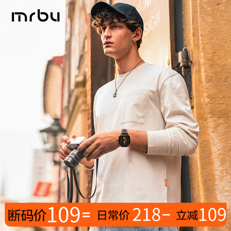 MrBu布先生宽松长袖T恤衫男时尚简约秋冬纯棉上衣圆领KT01900断码,男装,T恤,淘宝优惠券,粉丝福利购,淘宝优惠卷