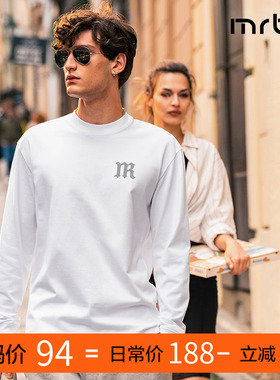 MrBu布先生立体字母印花秋冬长袖宽松上衣纯棉简约KT01901断码