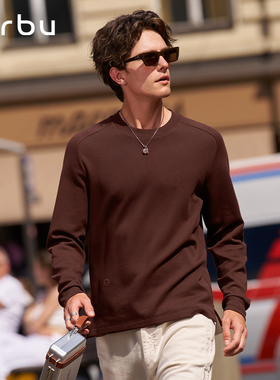 MrBu布先生圆领长袖热胆秋冬新款加厚保暖字母印花马鞍肩KT16586