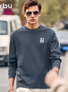 MrBu布先生重磅廓形纯棉立体印花长袖T恤270克秋冬休闲男KT01727