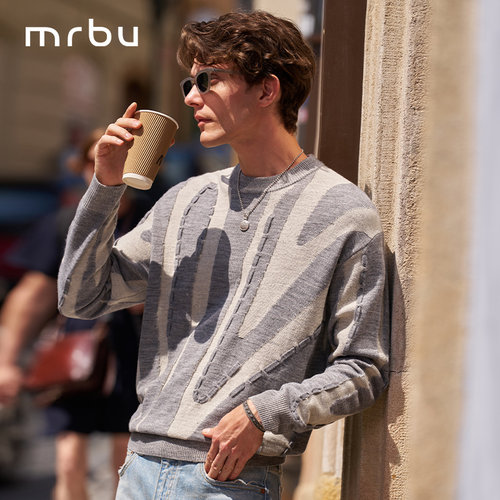 MrBu布先生长袖毛衣男款羊毛混纺