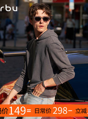 MrBu布先生连帽卫衣男新款秋冬贴身长袖水洗做旧时尚KT16601断码