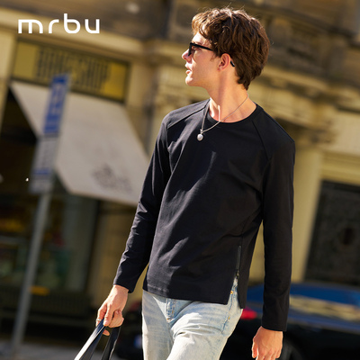 MrBu布先生插肩袖长袖T恤男士