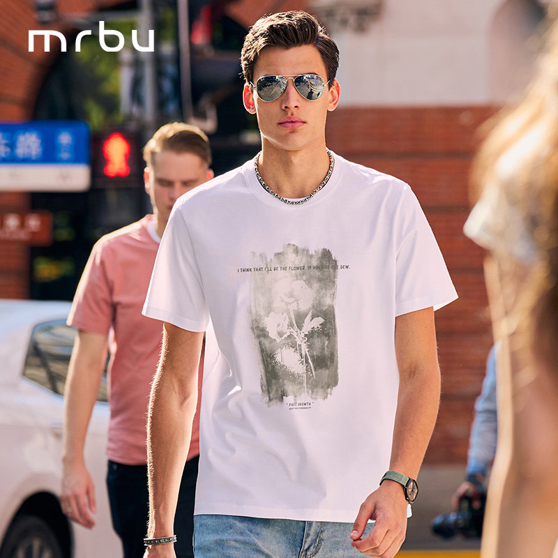 MrBu布先生短袖T恤玫瑰印花新款图片
