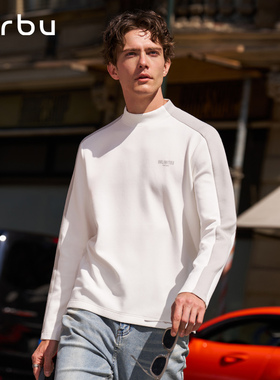 MrBu布先生热胆长袖T恤男士加厚保暖上衣拼色半高领KT16581断码
