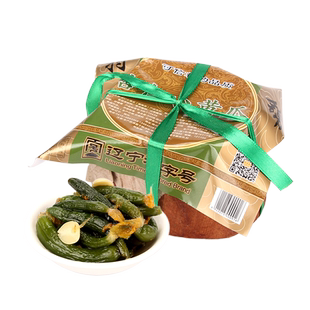 东北辽宁特产同盛居锦州小菜杨启泰杏仁小黄瓜300g篓装咸菜泡菜