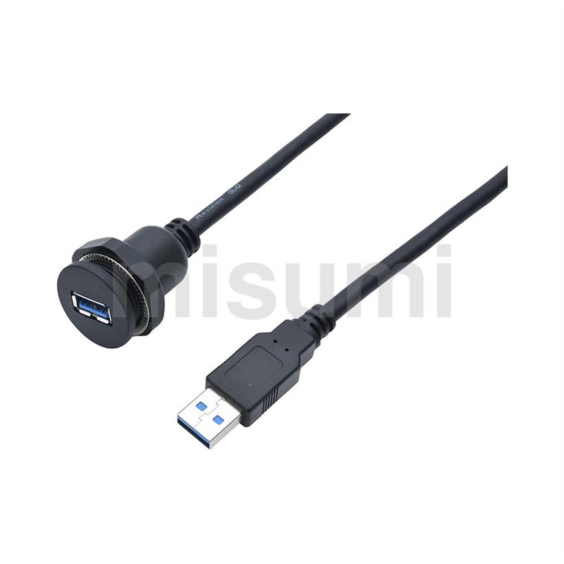 面板安装型USB3.0(USB2.0兼容转接头带E-U3H-AMAF-0.5-1-3-E