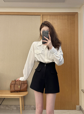 张阿星【蚂蚁腰】春夏新款蚂蚁腰高腰收腰遮肉修身气质百搭款短裤