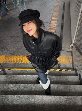 张阿星【半熟冬日】加厚毛毛内胆立领收腰质感防风保暖酷飒皮衣