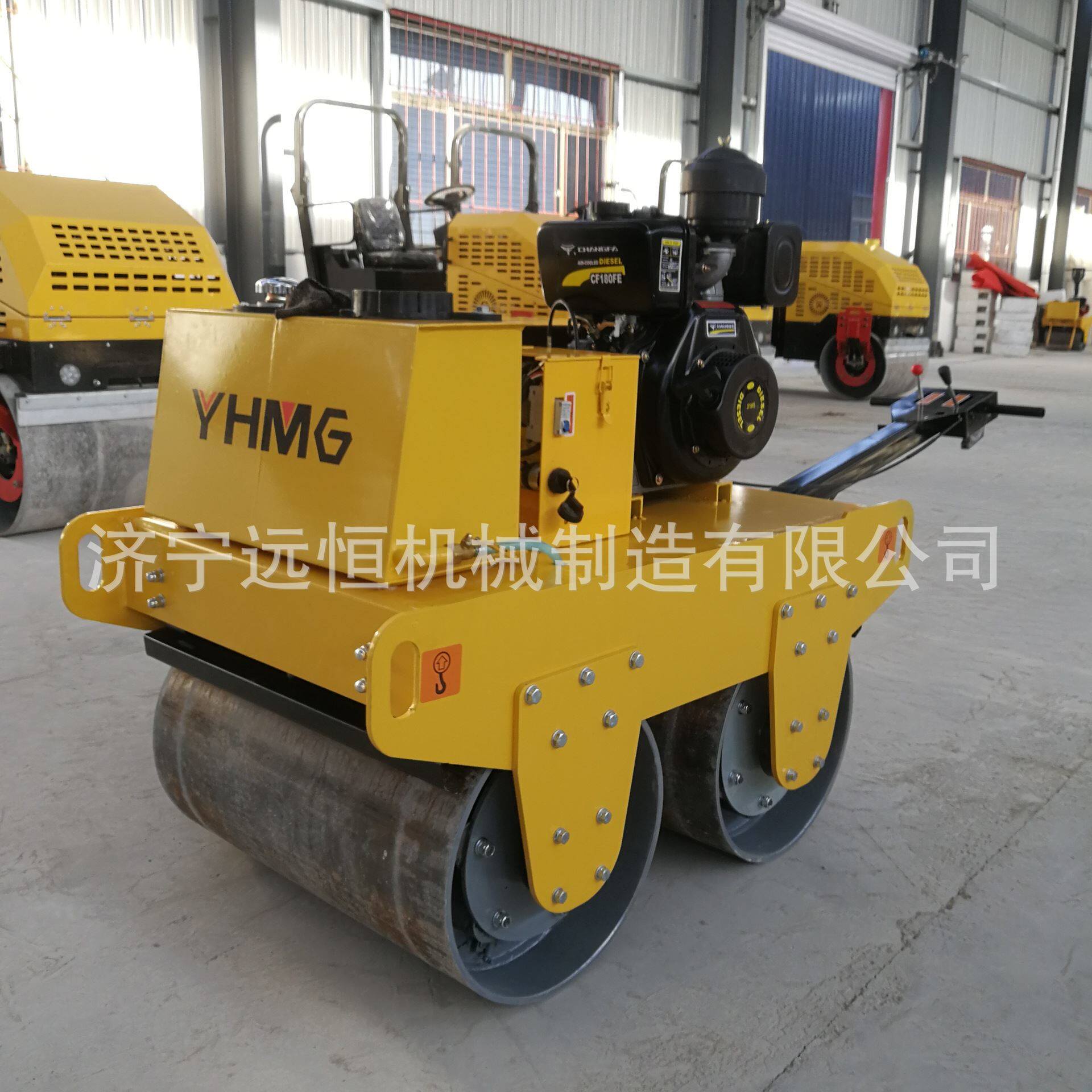 手扶式重型双轮压路机 小型手扶双钢轮振动双锟双滚筒压实